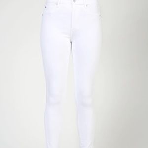 Articles of Society Heather Crop High Rise Jeans, White, Size 26